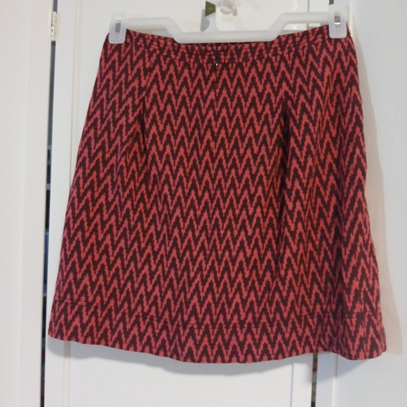 Ann Taylor LOFT Fuchsia/Magenta Linen Blend Chevron A-line Skirt Sz 2 - Picture 3 of 10